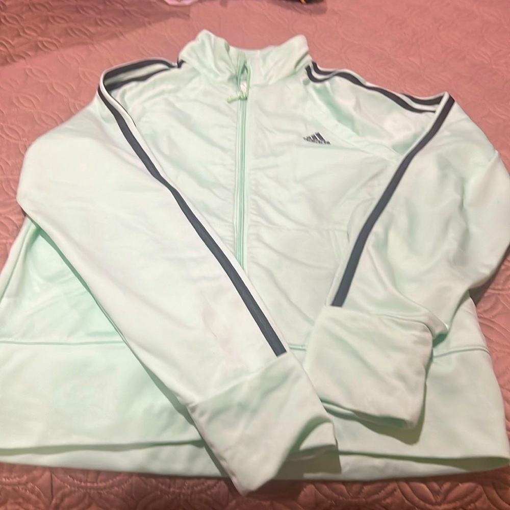 Adidas mint and grey jacket